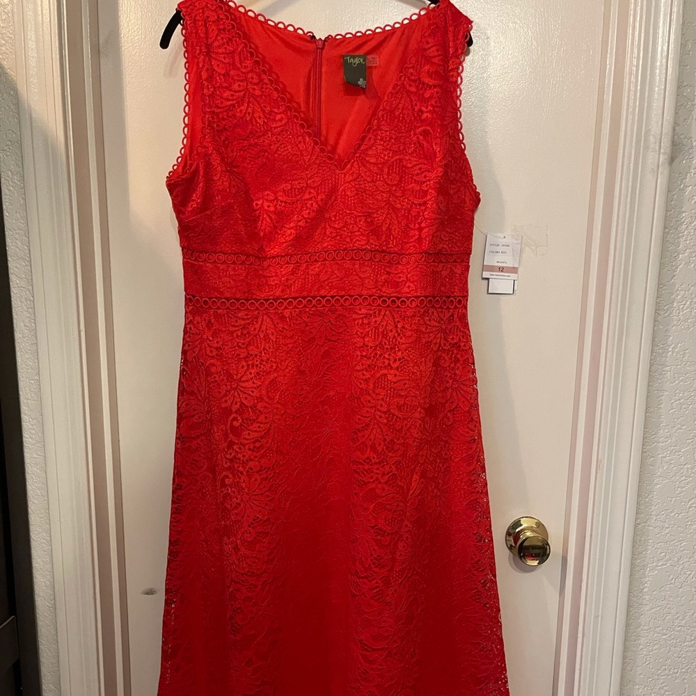 Red Lace Covered Dress